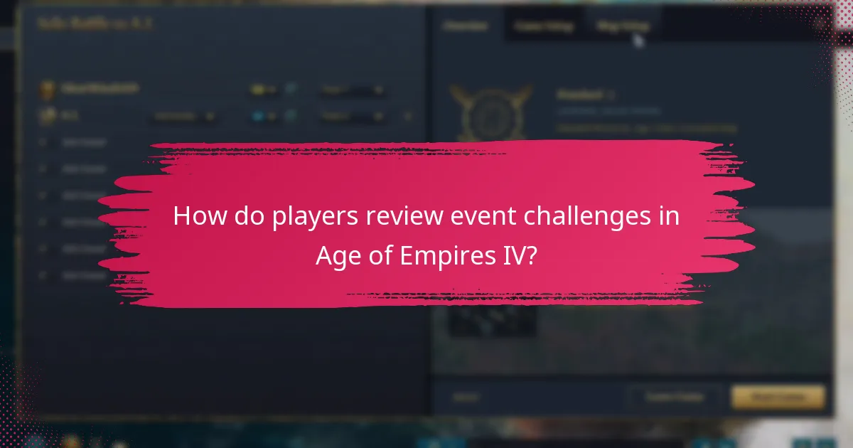 How do players review event challenges in Age of Empires IV?
