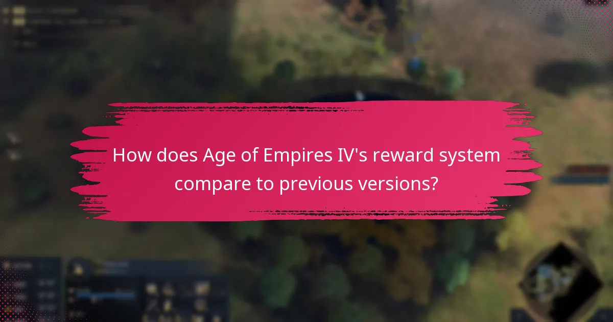 How does Age of Empires IV's reward system compare to previous versions?