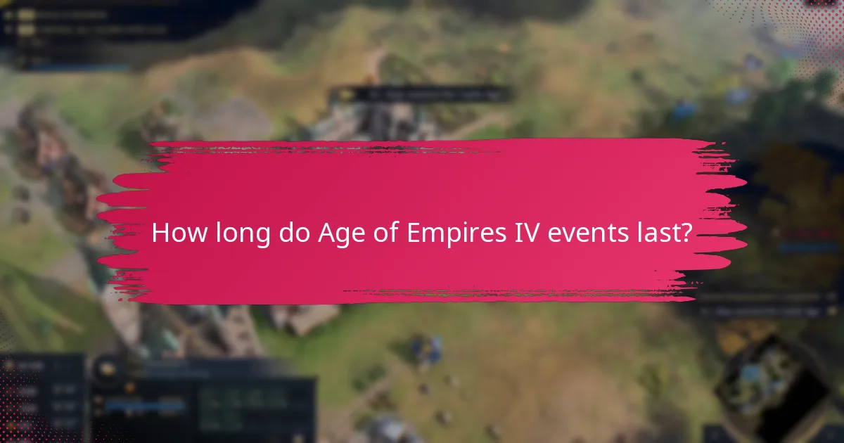 How long do Age of Empires IV events last?