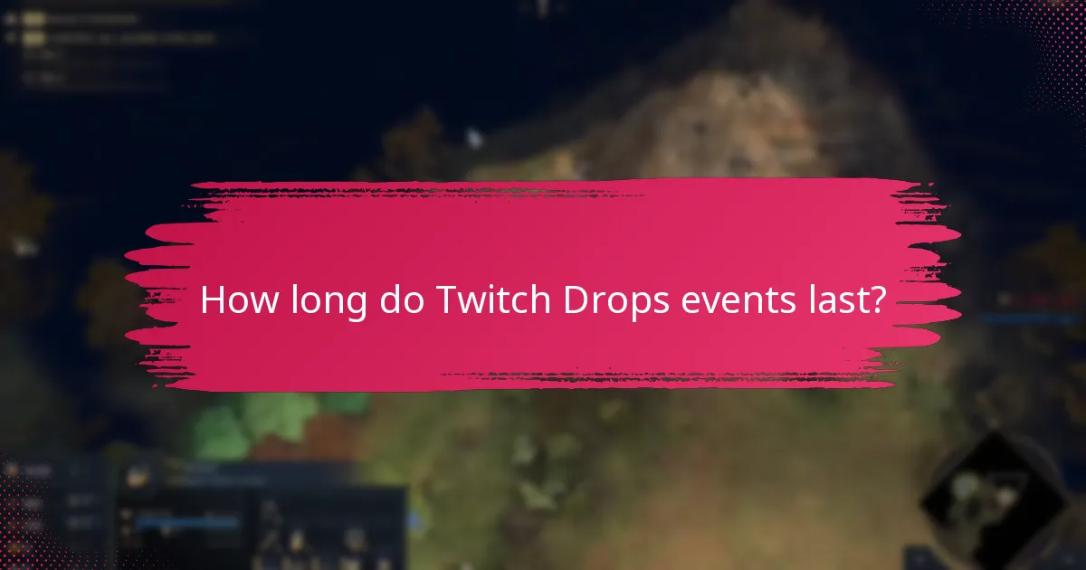 How long do Twitch Drops events last?
