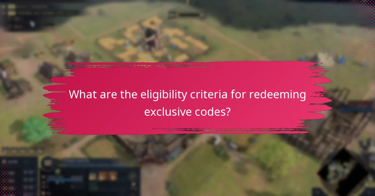 What are the eligibility criteria for redeeming exclusive codes?