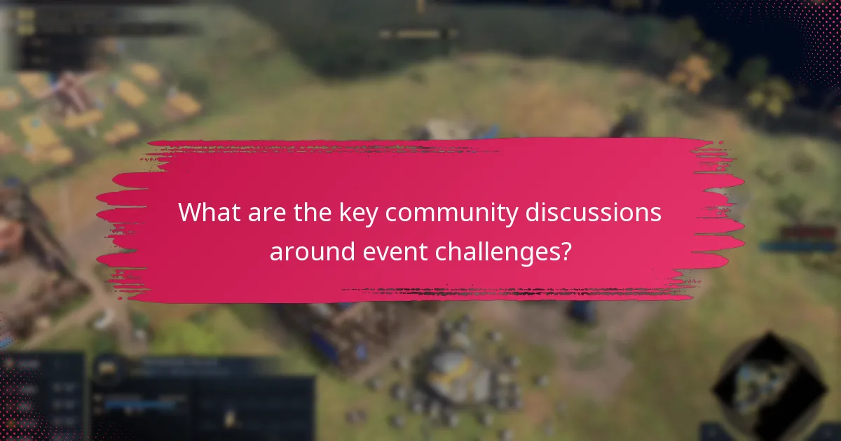 What are the key community discussions around event challenges?