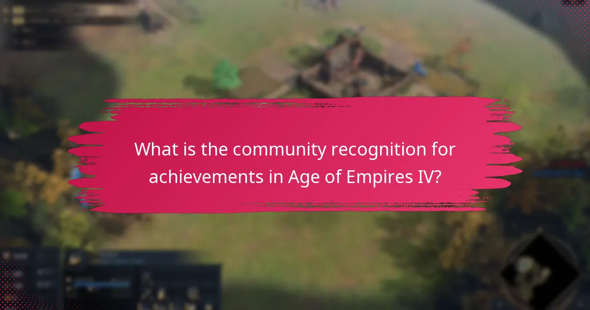 What is the community recognition for achievements in Age of Empires IV?