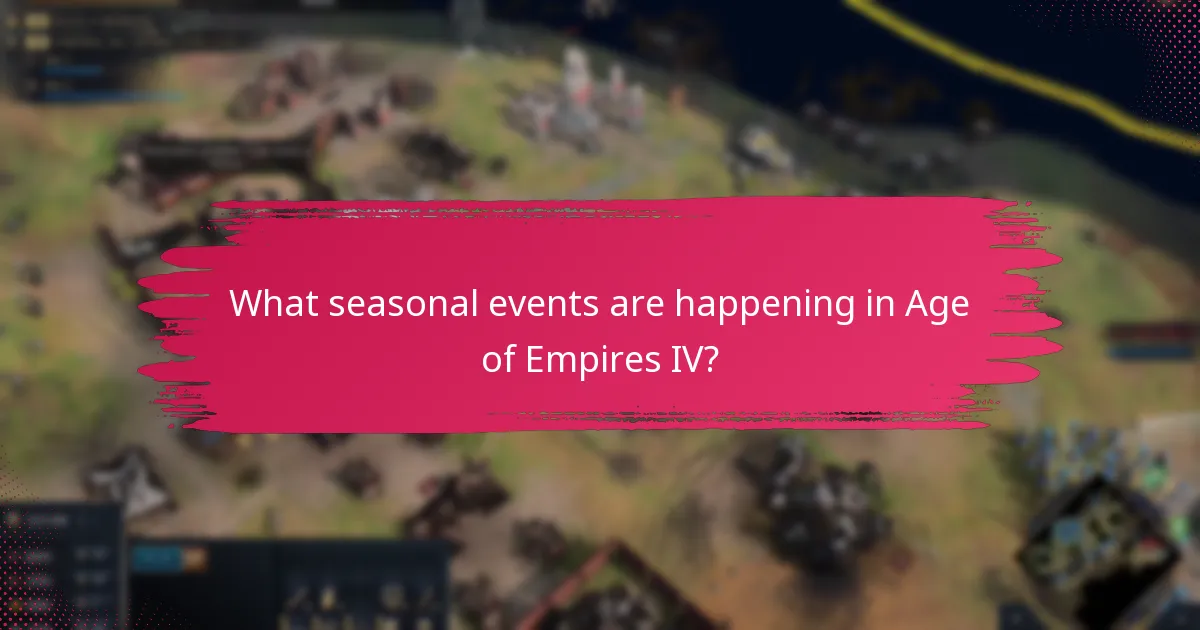 What seasonal events are happening in Age of Empires IV?