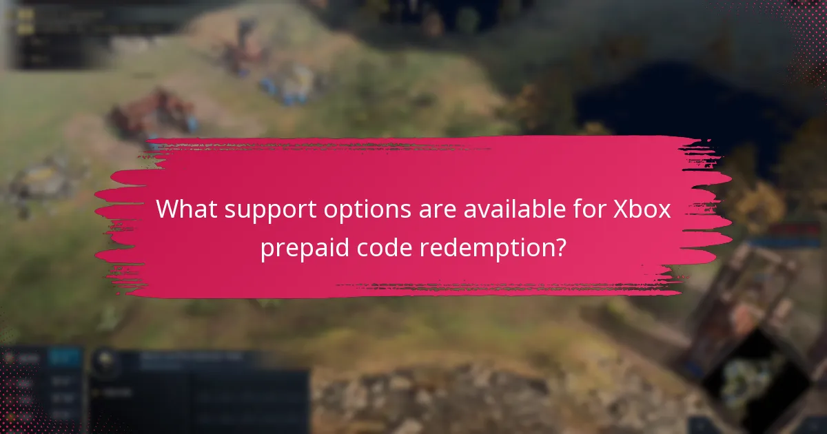 What support options are available for Xbox prepaid code redemption?