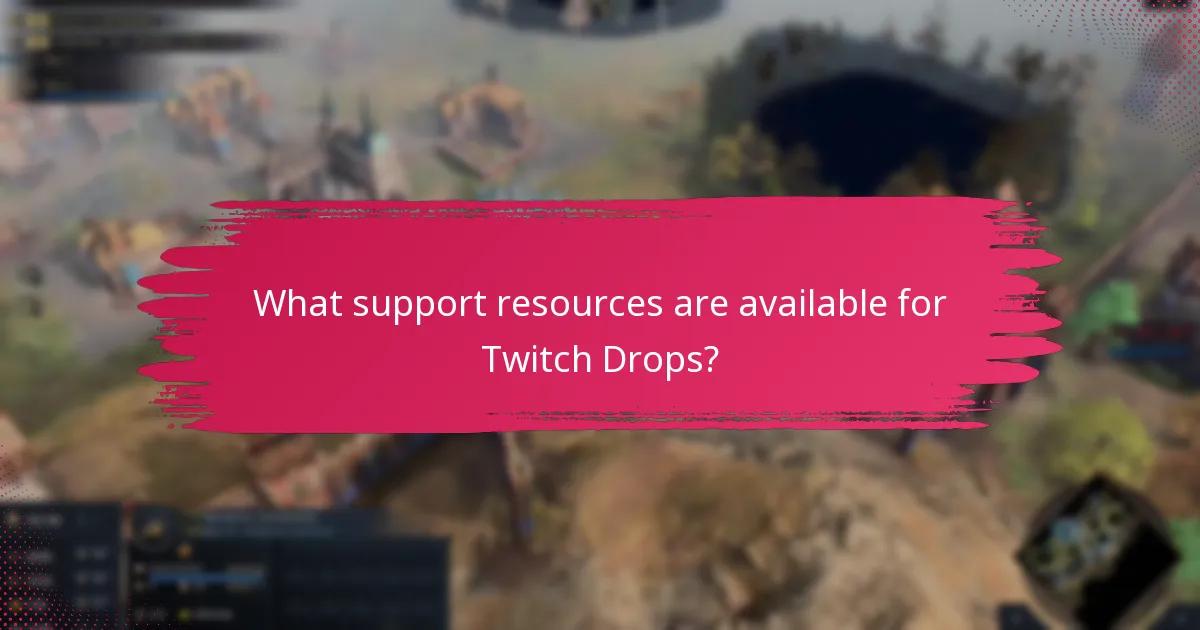 What support resources are available for Twitch Drops?