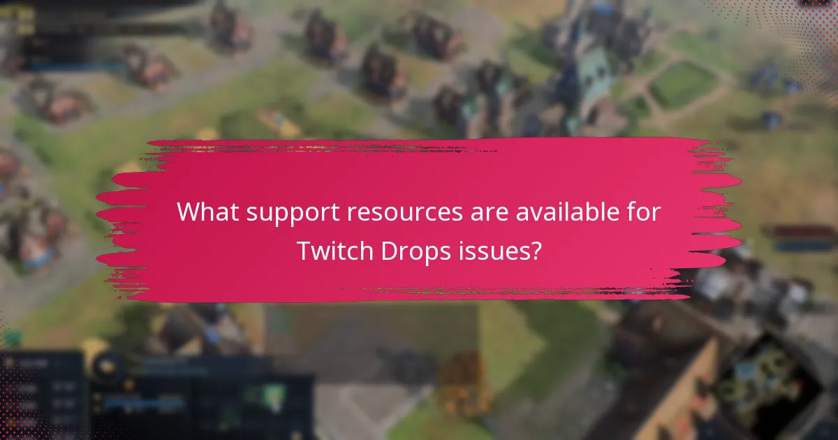What support resources are available for Twitch Drops issues?