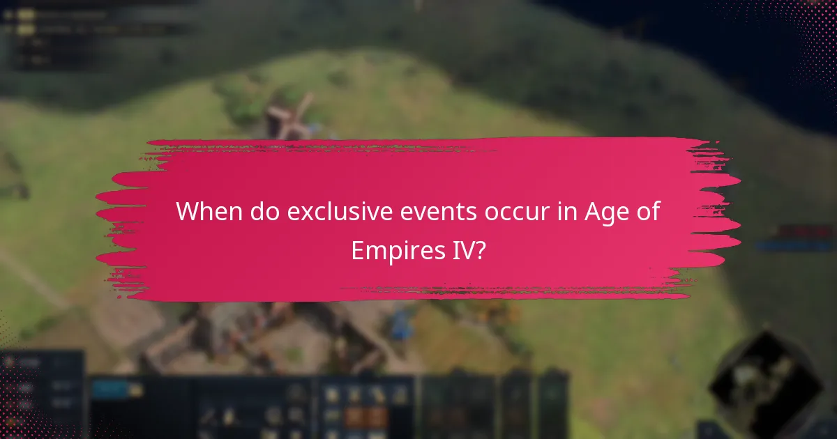 When do exclusive events occur in Age of Empires IV?